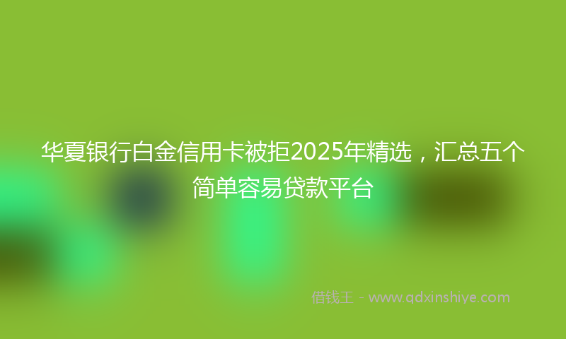 华夏银行白金信用卡被拒2025年精选，汇总五个简单容易贷款平台