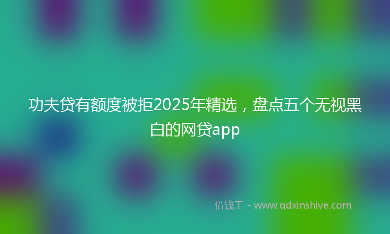 功夫贷有额度被拒2025年精选，盘点五个无视黑白的网贷app