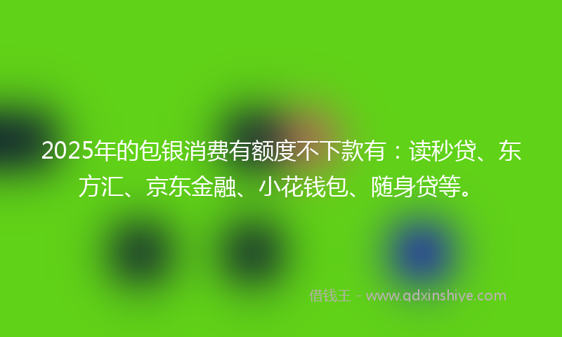 2025年的包银消费有额度不下款有：读秒贷、东方汇、京东金融、小花钱包、随身贷等。