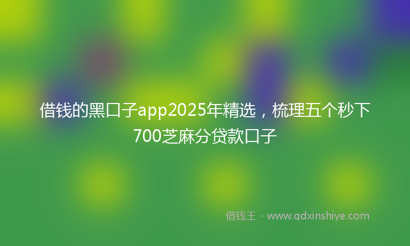 借钱的黑口子app2025年精选，梳理五个秒下700芝麻分贷款口子