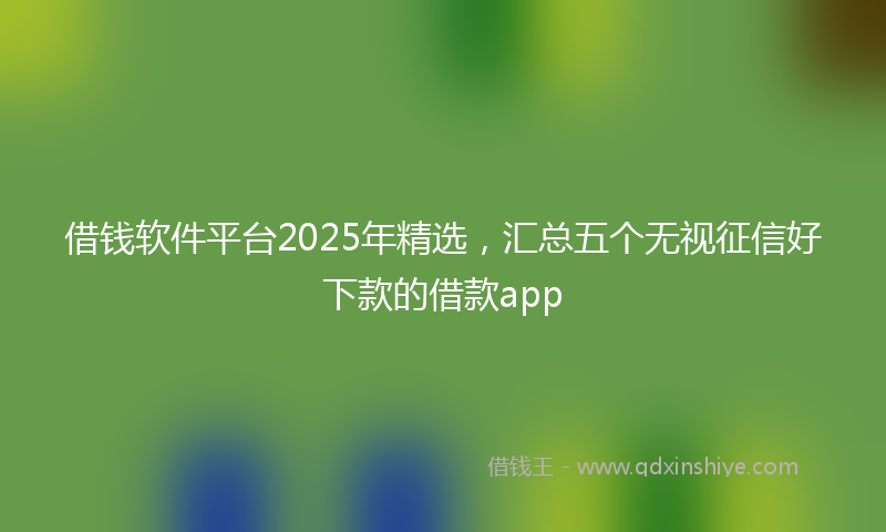 借钱软件平台2025年精选，汇总五个无视征信好下款的借款app
