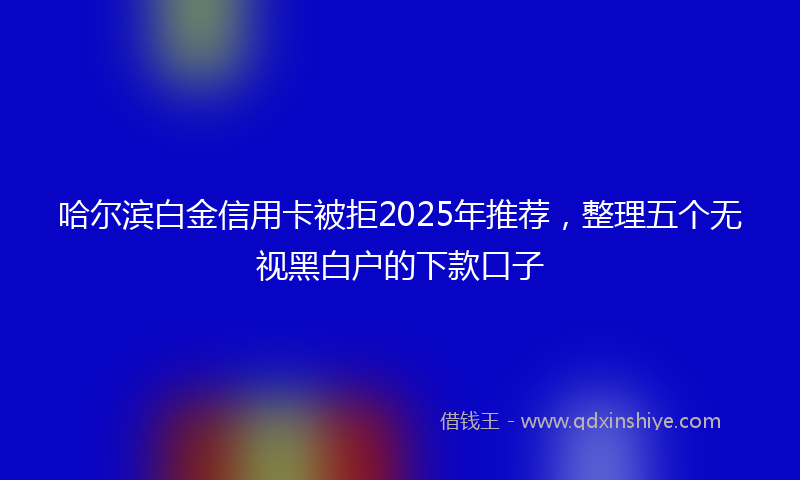 哈尔滨白金信用卡被拒2025年推荐，整理五个无视黑白户的下款口子