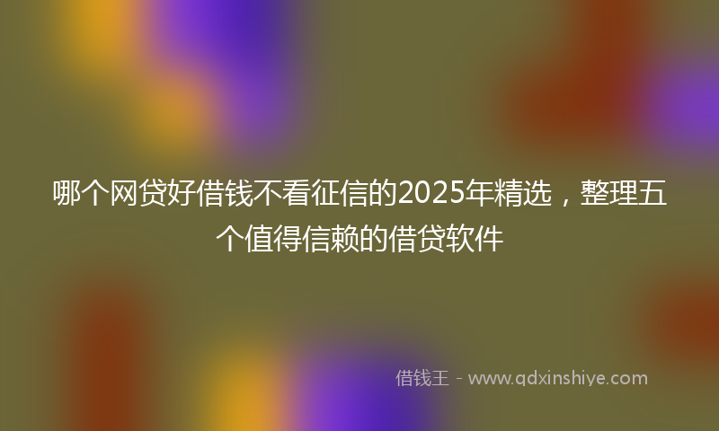 哪个网贷好借钱不看征信的2025年精选，整理五个值得信赖的借贷软件