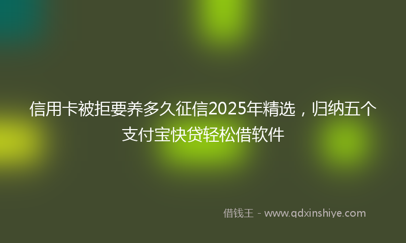 信用卡被拒要养多久征信2025年精选，归纳五个支付宝快贷轻松借软件