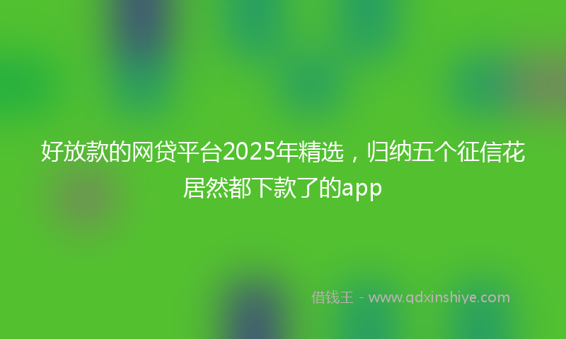 好放款的网贷平台2025年精选，归纳五个征信花居然都下款了的app