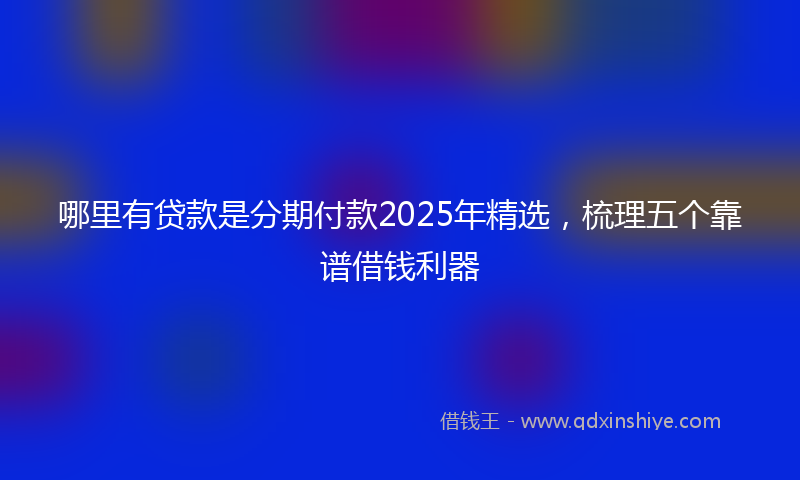 哪里有贷款是分期付款2025年精选，梳理五个靠谱借钱利器