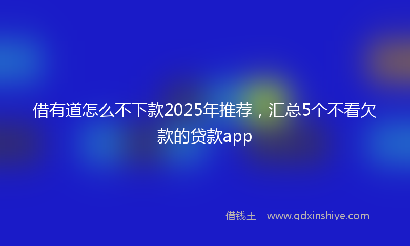 借有道怎么不下款2025年推荐，汇总5个不看欠款的贷款app