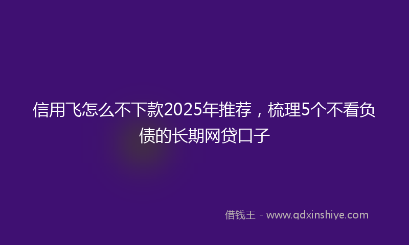 信用飞怎么不下款2025年推荐，梳理5个不看负债的长期网贷口子