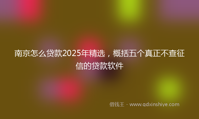 南京怎么贷款2025年精选，概括五个真正不查征信的贷款软件