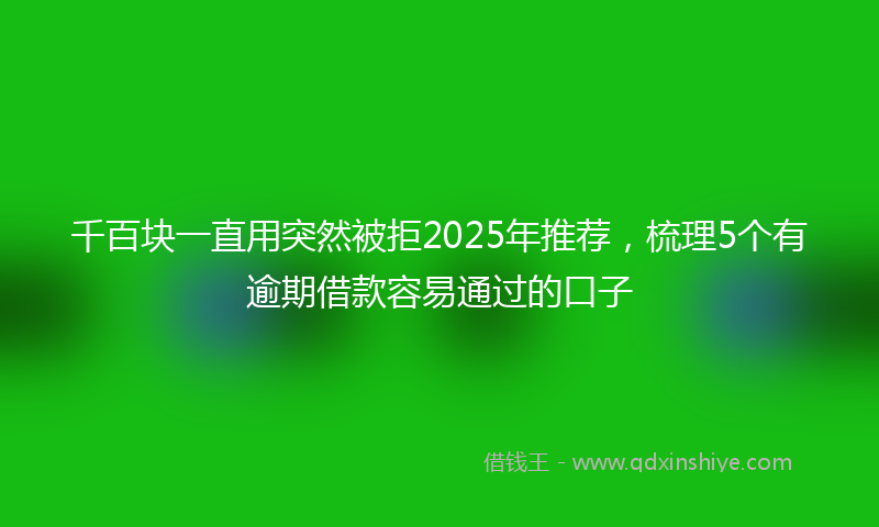 千百块一直用突然被拒2025年推荐，梳理5个有逾期借款容易通过的口子