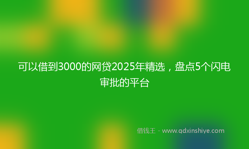 可以借到3000的网贷2025年精选，盘点5个闪电审批的平台