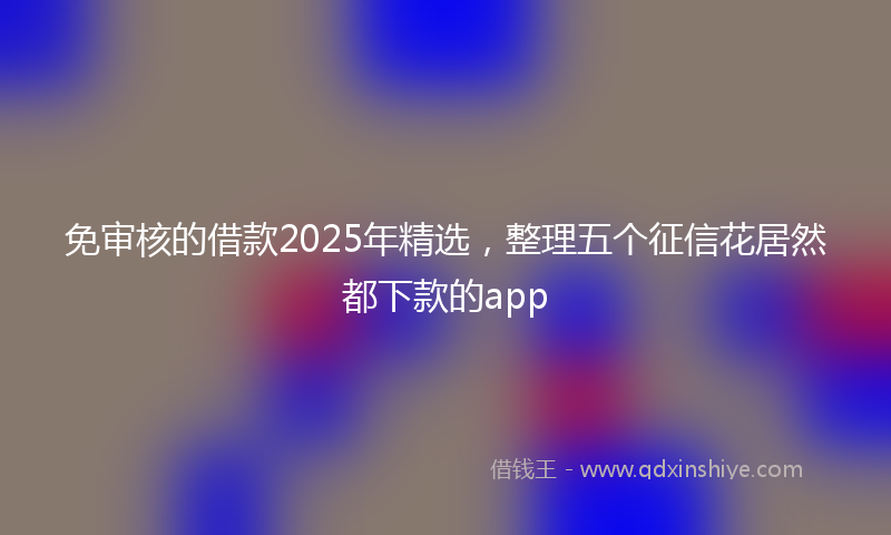 免审核的借款2025年精选，整理五个征信花居然都下款的app