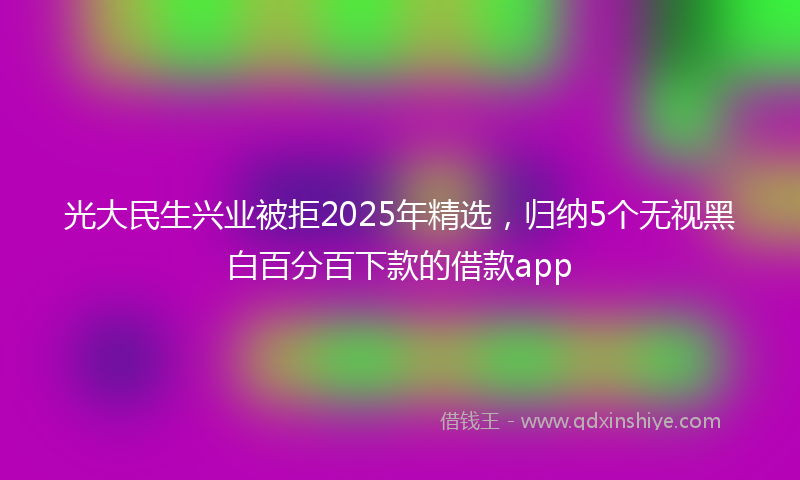光大民生兴业被拒2025年精选，归纳5个无视黑白百分百下款的借款app