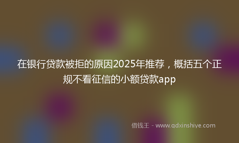 在银行贷款被拒的原因2025年推荐，概括五个正规不看征信的小额贷款app