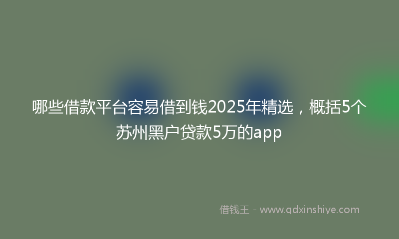 哪些借款平台容易借到钱2025年精选，概括5个苏州黑户贷款5万的app