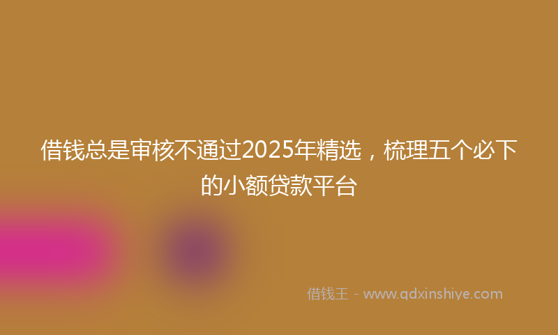 借钱总是审核不通过2025年精选，梳理五个必下的小额贷款平台