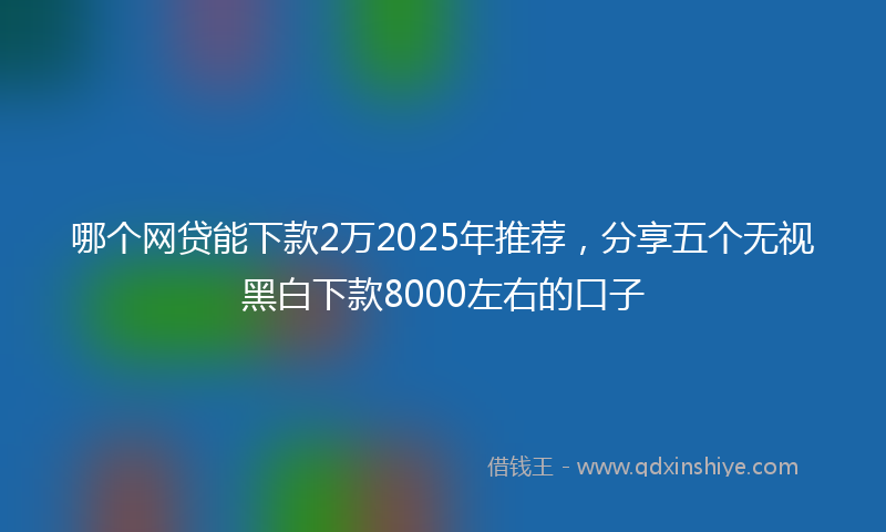 哪个网贷能下款2万2025年推荐，分享五个无视黑白下款8000左右的口子