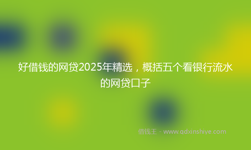 好借钱的网贷2025年精选，概括五个看银行流水的网贷口子