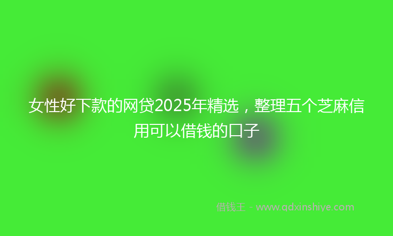 女性好下款的网贷2025年精选，整理五个芝麻信用可以借钱的口子