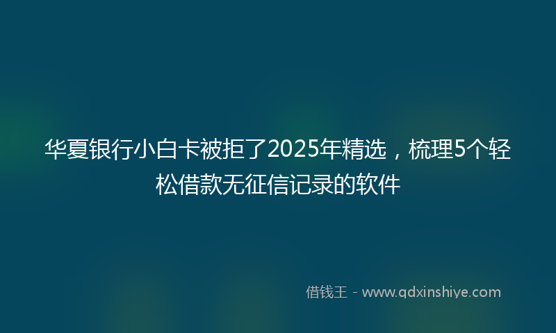 华夏银行小白卡被拒了2025年精选，梳理5个轻松借款无征信记录的软件