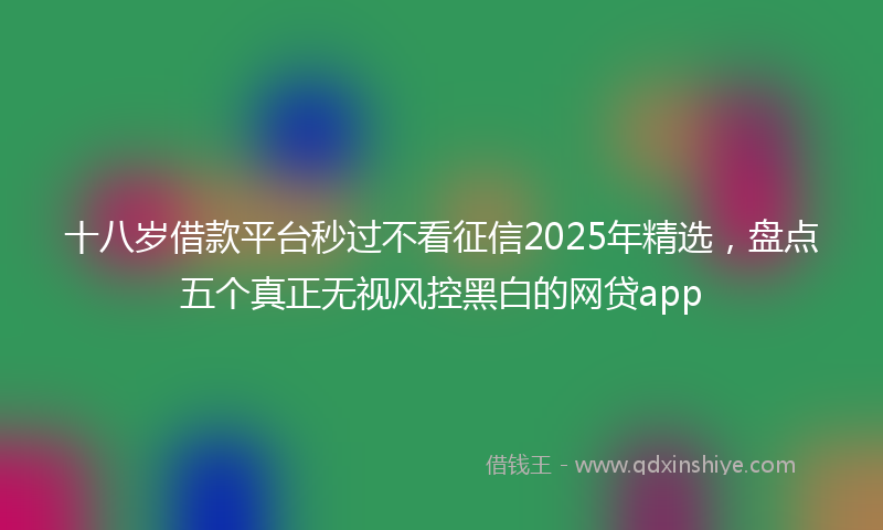 十八岁借款平台秒过不看征信2025年精选，盘点五个真正无视风控黑白的网贷app