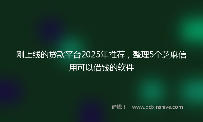 刚上线的贷款平台2025年推荐，整理5个芝麻信用可以借钱的软件