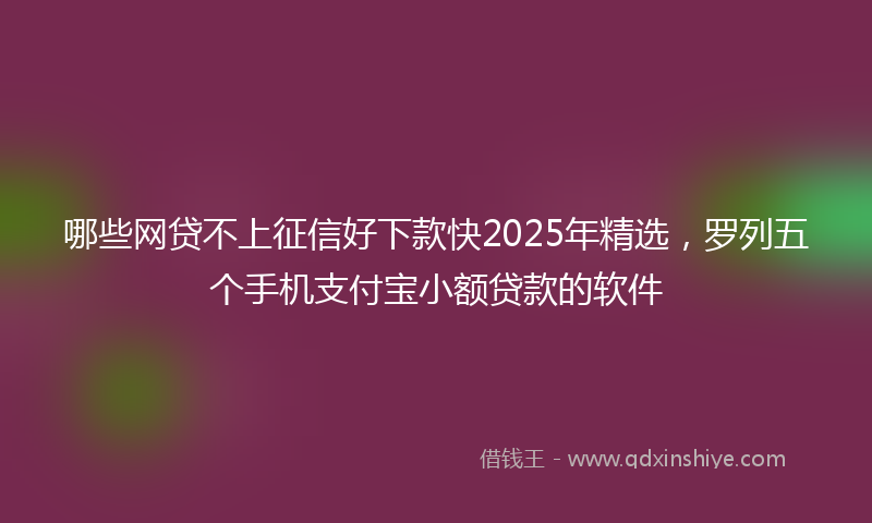 哪些网贷不上征信好下款快2025年精选，罗列五个手机支付宝小额贷款的软件
