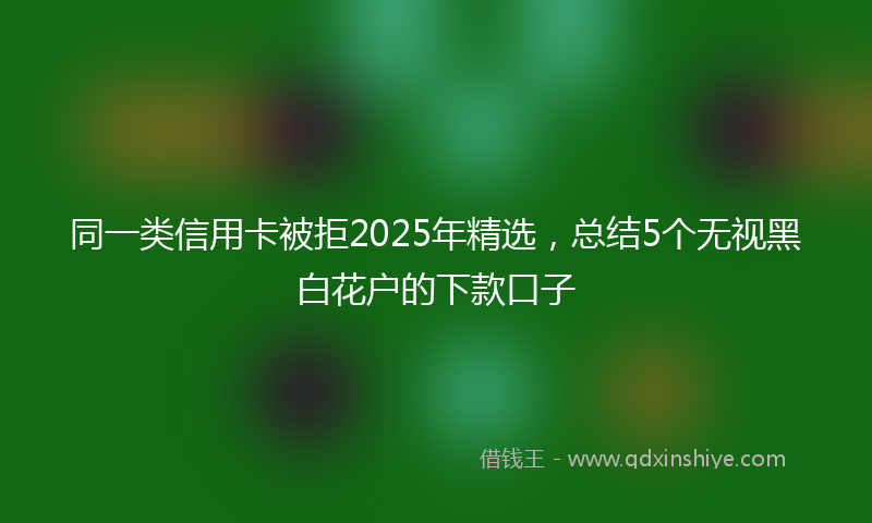 同一类信用卡被拒2025年精选，总结5个无视黑白花户的下款口子