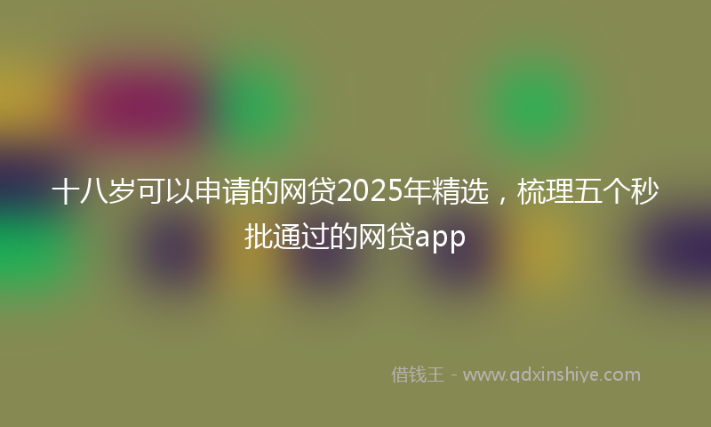 十八岁可以申请的网贷2025年精选，梳理五个秒批通过的网贷app
