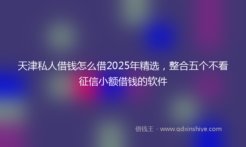 天津私人借钱怎么借2025年精选，整合五个不看征信小额借钱的软件