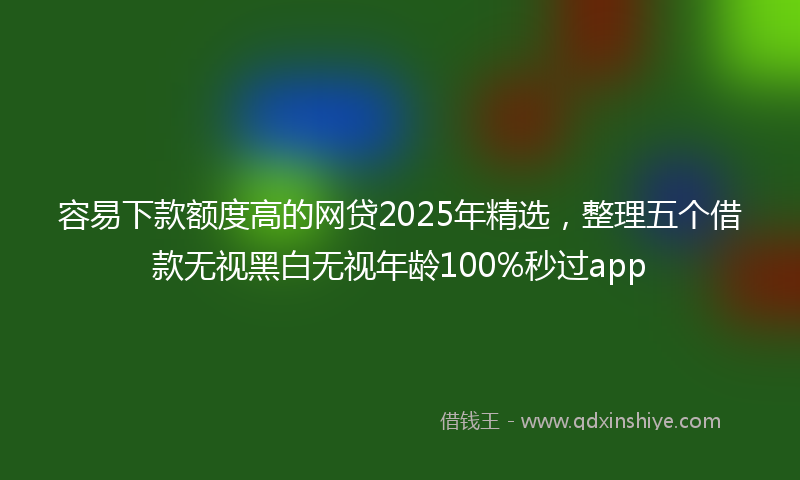 容易下款额度高的网贷2025年精选，整理五个借款无视黑白无视年龄100%秒过app