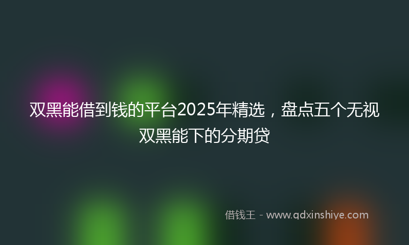 双黑能借到钱的平台2025年精选，盘点五个无视双黑能下的分期贷