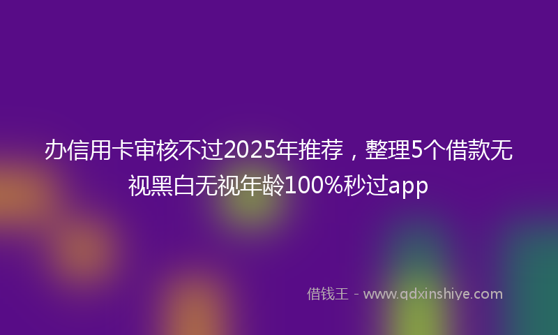 办信用卡审核不过2025年推荐，整理5个借款无视黑白无视年龄100%秒过app