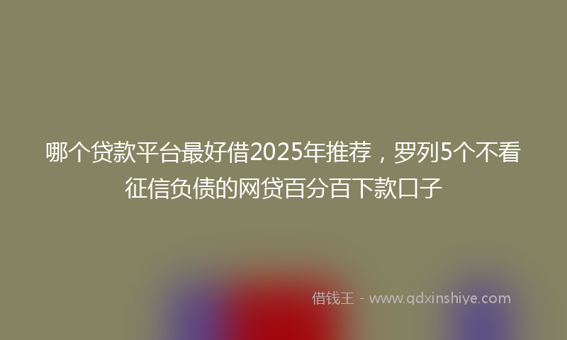 哪个贷款平台最好借2025年推荐，罗列5个不看征信负债的网贷百分百下款口子