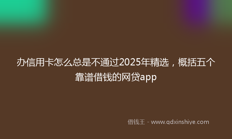 办信用卡怎么总是不通过2025年精选，概括五个靠谱借钱的网贷app