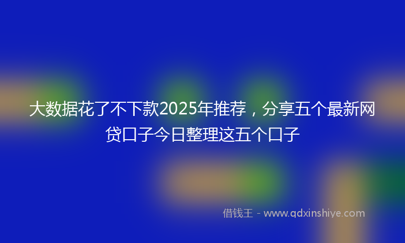 大数据花了不下款2025年推荐，分享五个最新网贷口子今日整理这五个口子