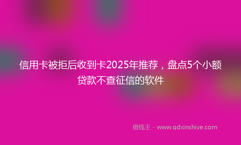 信用卡被拒后收到卡2025年推荐,盘点5个小额贷款不查征信的软件