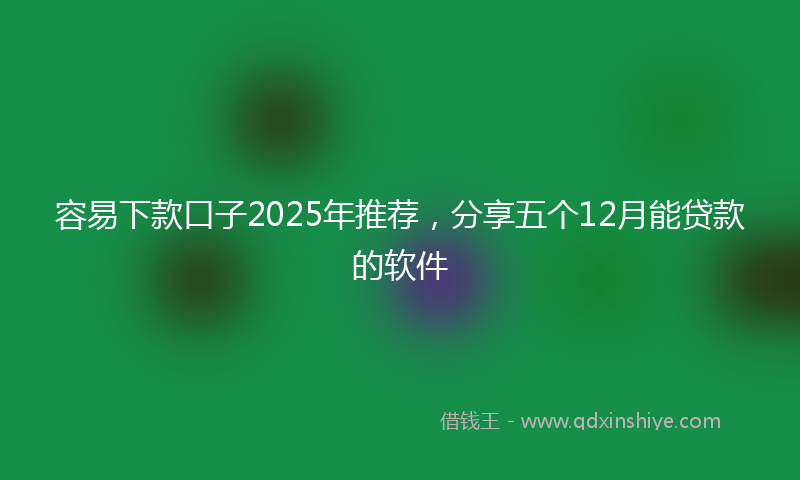 容易下款口子2025年推荐，分享五个12月能贷款的软件