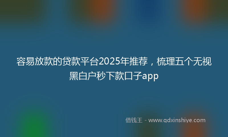 容易放款的贷款平台2025年推荐，梳理五个无视黑白户秒下款口子app