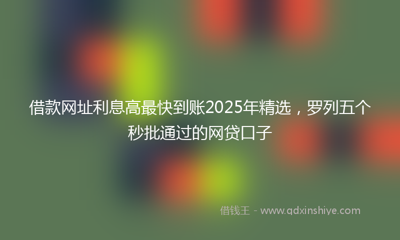 借款网址利息高最快到账2025年精选，罗列五个秒批通过的网贷口子