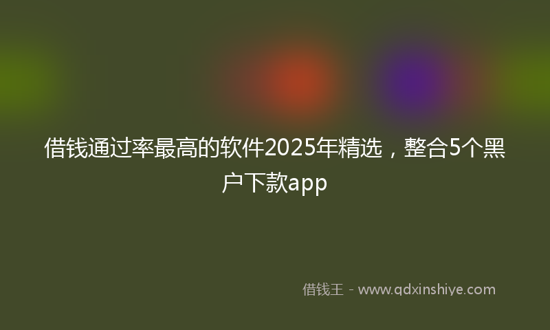 借钱通过率最高的软件2025年精选，整合5个黑户下款app