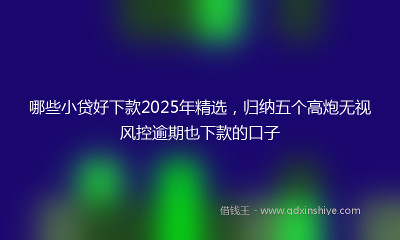 哪些小贷好下款2025年精选，归纳五个高炮无视风控逾期也下款的口子