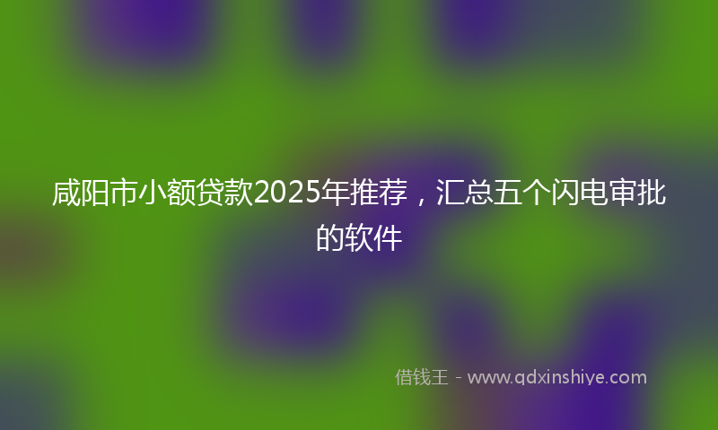 咸阳市小额贷款2025年推荐，汇总五个闪电审批的软件