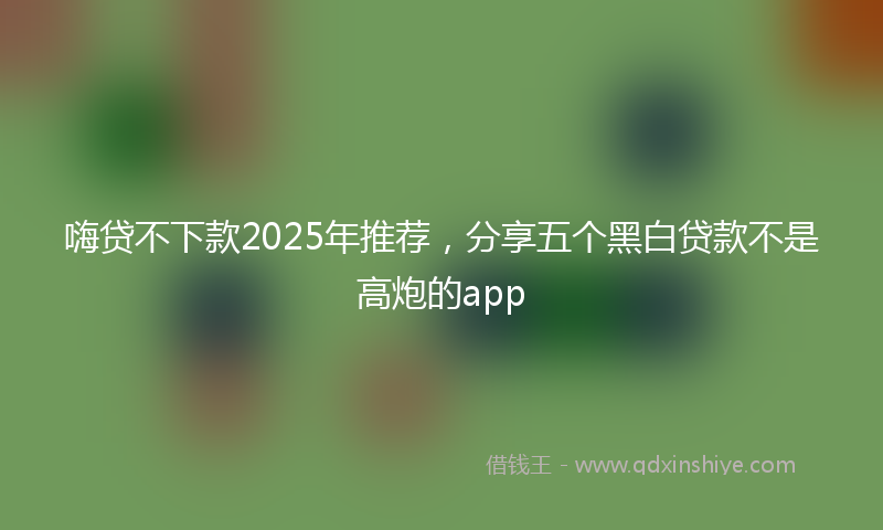 嗨贷不下款2025年推荐，分享五个黑白贷款不是高炮的app