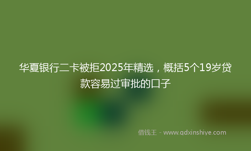 华夏银行二卡被拒2025年精选，概括5个19岁贷款容易过审批的口子