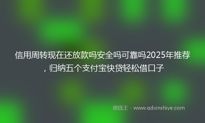 信用周转现在还放款吗安全吗可靠吗2025年推荐，归纳五个支付宝快贷轻松借口子