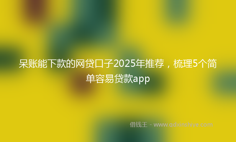 呆账能下款的网贷口子2025年推荐，梳理5个简单容易贷款app