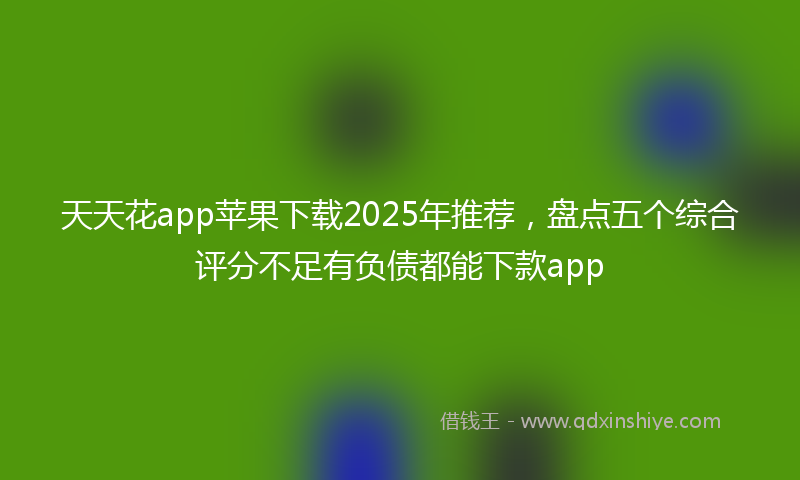 天天花app苹果下载2025年推荐，盘点五个综合评分不足有负债都能下款app