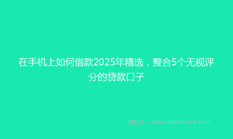 在手机上如何借款2025年精选，整合5个无视评分的贷款口子