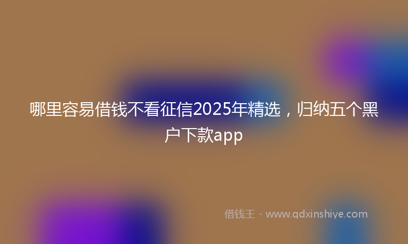 哪里容易借钱不看征信2025年精选，归纳五个黑户下款app